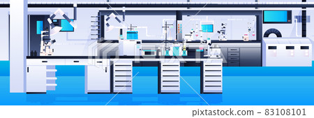 empty no people chemical research laboratory with different equipment scientist workplace science education concept empty no people chemical research laboratory with different equipment scientist workplace science education concept 83108101