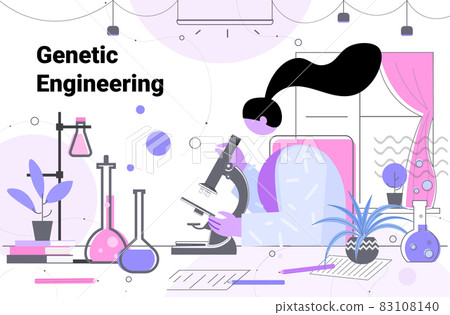 woman scientist using microscope analyzing DNA structure researcher making experiment in lab DNA testing genetic engineering woman scientist using microscope analyzing DNA structure researcher making experiment in lab DNA testing genetic engineering 83108140