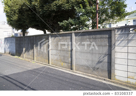 Japanese old concrete wall, Showa block wall Japanese old concrete wall, Showa block wall 83108337