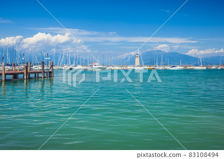Panoramic view on lighthouse of lake Garda in Desenza del Gardo, 83108494