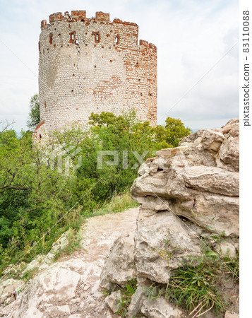 Castle Devicky in in Palava region, Czech republic. Popular ruins 83110088