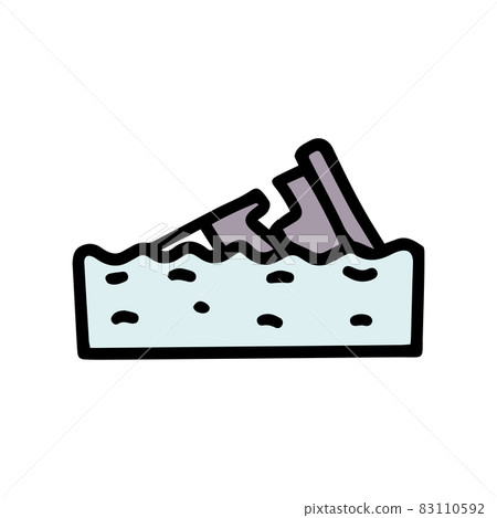 sea pollution color vector doodle simple icon sea pollution color vector doodle simple icon 83110592