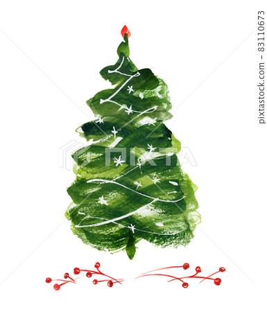 New year tree and winter berries card New year tree and winter berries card 83110673