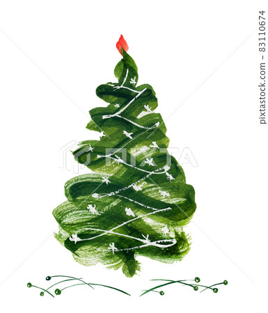 Floral watercolor card for cute Christmas and New Year greetings and invitations Floral watercolor card for cute Christmas and New Year greetings and invitations 83110674