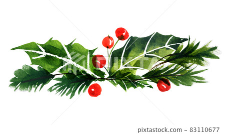 Bouquet of New year tree and holly 83110677