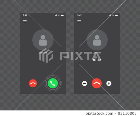 Video phone chat user interface, video calls via handy UI 83110805
