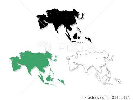 Asia-Shadow-3 Color Set - Stock Illustration [83111935] - PIXTA