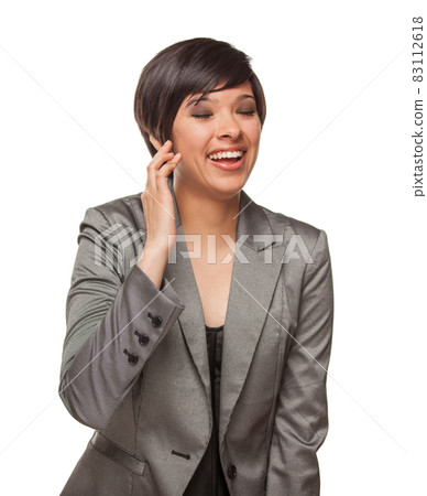 Pretty Mixed Race Girl Isolated Against White Background. Pretty Mixed Race Girl Isolated Against White Background. 83112618