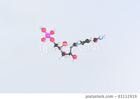 Nmn molecule, scientific molecular model, looping 3d animation 83112919