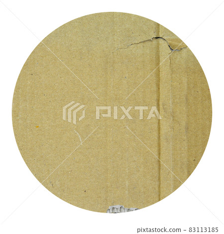 Brown and beige corrugated cardboard detail, isolated on black background Brown and beige corrugated cardboard detail, isolated on black background 83113185