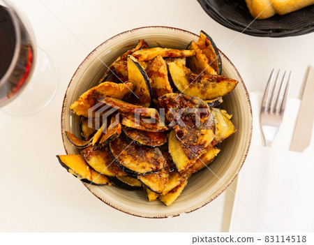Fried eggplant with honey, classic Andalusian dish 83114518