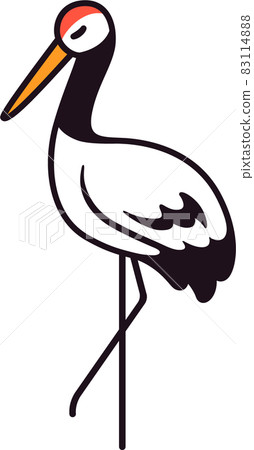 Simple cartoon crane drawing 83114888