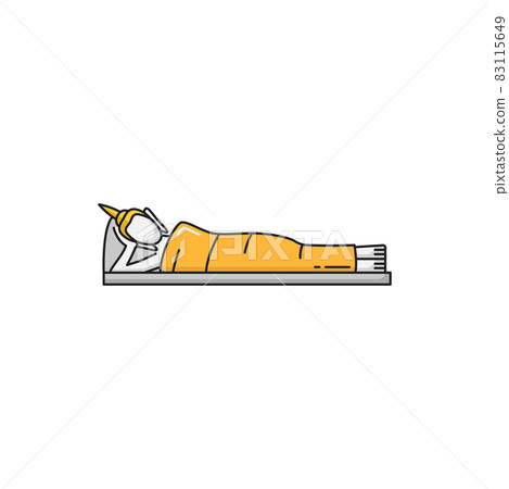 Reclining Buddha at Wat Lokayasutharam in Ayutthaya. Vector Phra Bhuddhasaiyart, reclining Buddha isolated line icon. Vector monument, meditation pose of Buddha lying down, buddhism religion landmark Reclining Buddha at Wat Lokayasutharam in Ayutthaya. Vector Phra Bhuddhasaiyart, reclining Buddha isolated line icon. Vector monument, meditation pose of Buddha lying down, buddhism religion landmark 83115649