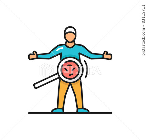 Lactobacillus probiotics in man stomach isolated color line icon. Vector normal gram-positive anaerobic microflora sign. Medical, healthcare and scientific concept. Person body investigation Lactobacillus probiotics in man stomach isolated color line icon. Vector normal gram-positive anaerobic microflora sign. Medical, healthcare and scientific concept. Person body investigation 83115711
