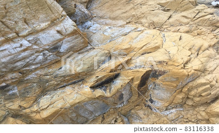 [鹿兒島縣與論島]赤崎海岸地表出露的古基岩的粗糙岩面 83116338
