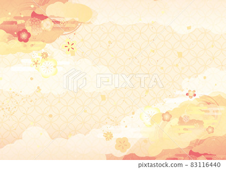 Japanese style pattern background illustration material 83116440