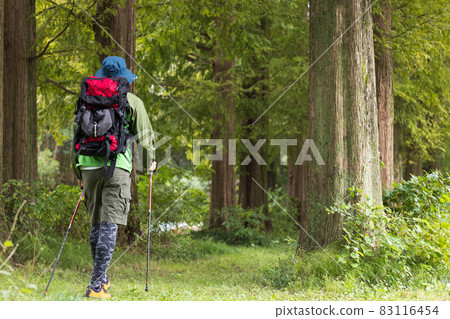 享受遠足的年輕人 83116454