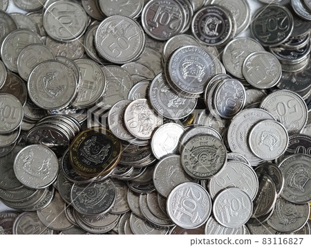 Singapore coins piled up Singapore coins piled up 83116827