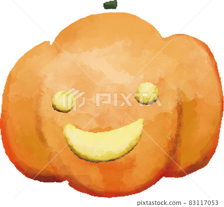 水彩風格的笑臉萬聖節南瓜(無線) 水彩風格的笑臉萬聖節南瓜(無線) 83117053