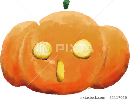 水彩風格萬聖節南瓜燈籠驚訝的臉(無線) 水彩風格萬聖節南瓜燈籠驚訝的臉(無線) 83117056