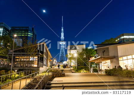 Nagoya Sakae Hisaya Odori Park Layered Hisaya Odori Park Chubu Electric Power MIRAI TOWER Night view 83117119