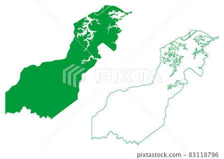 Manaquiri municipality (Amazonas state, Municipalities of Brazil, Federative Republic of Brazil) map vector illustration, scribble sketch Manaquiri map 83118796