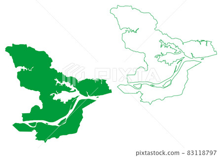 Manacapuru municipality (Amazonas state, Municipalities of Brazil, Federative Republic of Brazil) map vector illustration, scribble sketch Manacapuru map 83118797