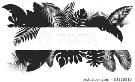 Silhouette banner tropical leaves, suitable for nature concept, summer and holiday. Vector illustration 83118816