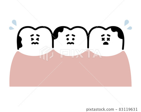 齲齒/臟牙（一字排開）字符 83119631