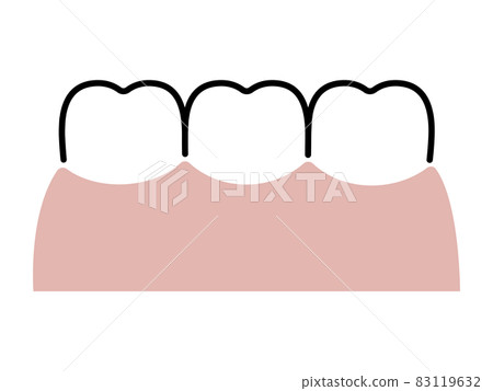 美麗潔白的牙齒（一字排開）/簡單畫線 83119632