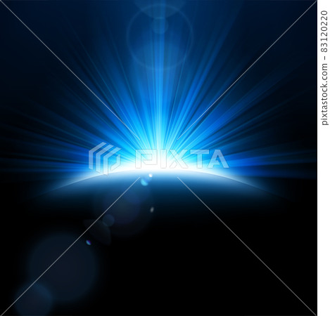 Blue Rays rising on dark background. Suitable for product advertising, product design, and other 83120220