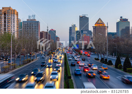 3rd Ring Road East (San Huan Lu) highway in Chaoyang district in Beijing, China 83120785