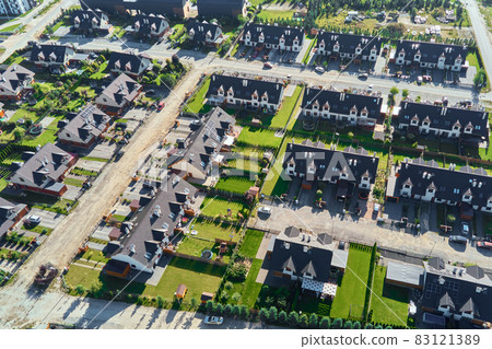 Aerial View of modern residential district in Europe city Aerial View of modern residential district in Europe city 83121389
