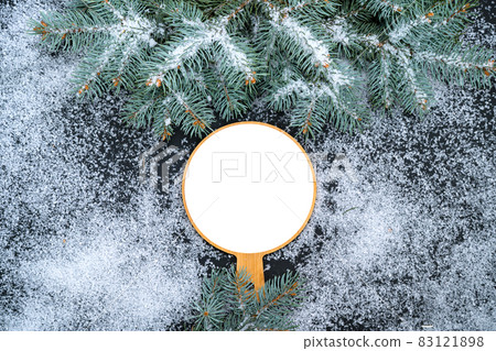 Christmas holidays composition on snow background with copy space for your text 83121898