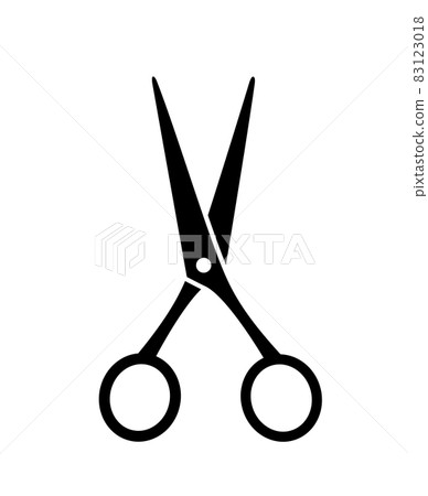 Open black cutting isolated scissors silhouette icon Open black cutting isolated scissors silhouette icon 83123018