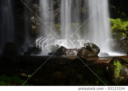 Karasawa Falls: Shallow basin and white stream Karasawa Falls: Shallow basin and white stream 83123104