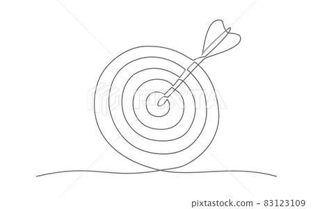 Target. One line drawing. Vector target in line style 83123109