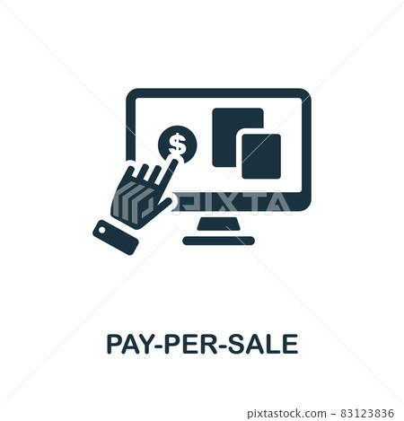 Pay-Per-Sale icon. Monochrome sign from affiliate marketing collection. Creative Pay-Per-Sale icon illustration for web design, infographics and more Pay-Per-Sale icon. Monochrome sign from affiliate marketing collection. Creative Pay-Per-Sale icon illustration for web design, infographics and more 83123836
