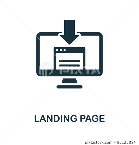 Landing Page icon. Monochrome sign from affiliate marketing collection. Creative Landing Page icon illustration for web design, infographics and more 83123854