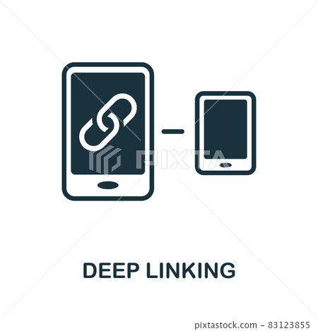 Deep Linking icon. Monochrome sign from affiliate marketing collection. Creative Deep Linking icon illustration for web design, infographics and more 83123855