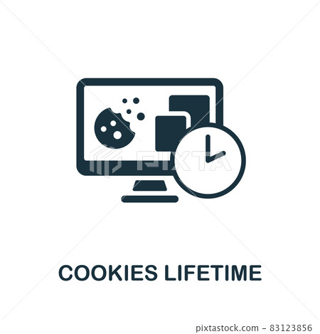 Cookies Lifetime icon. Monochrome sign from affiliate marketing collection. Creative Cookies Lifetime icon illustration for web design, infographics and more 83123856