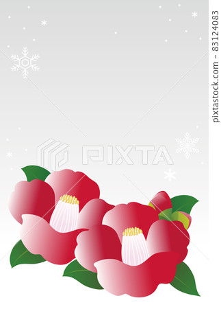 Winter sympathy winter sympathy camellia camellia flower copy space frame background template illustration 83124083