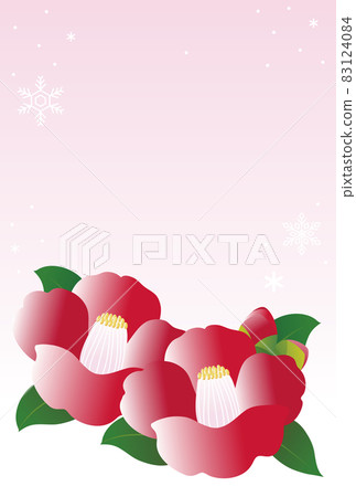 Winter sympathy winter sympathy camellia camellia flower copy space frame background template illustration 83124084