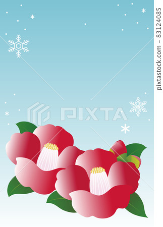 Winter sympathy winter sympathy camellia camellia flower copy space frame background template illustration 83124085
