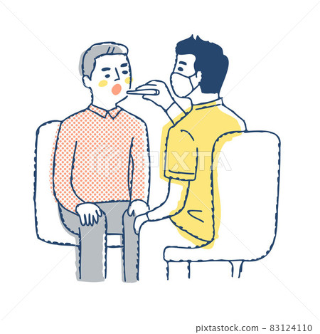 張嘴的病人和檢查的醫生 張嘴的病人和檢查的醫生 83124110