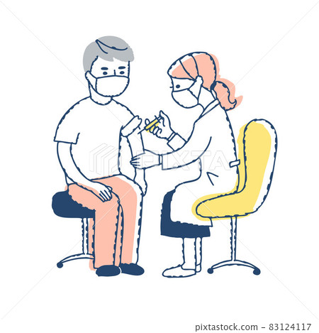 Female doctor and patient giving injections Female doctor and patient giving injections 83124117