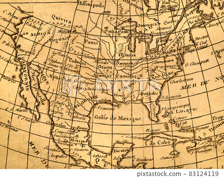 Antique World Map USA 83124119