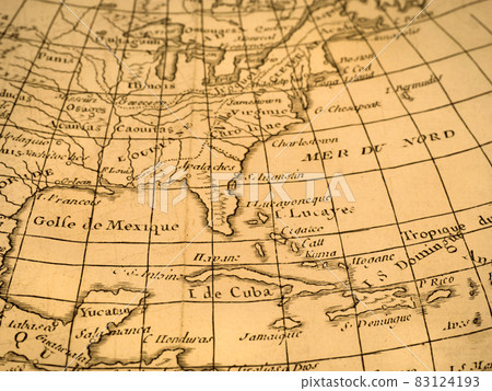 Antique world map Caribbean Sea 83124193
