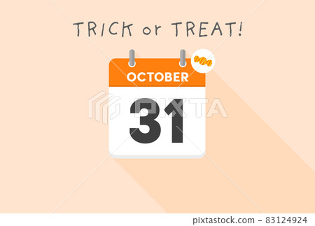 Halloween Day / October 31st Calendar: TRICK or TREAT letters and candy 83124924