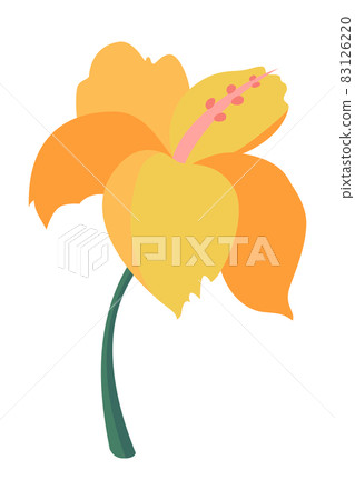Cartoon exotic vector flower on white background Cartoon exotic vector flower on white background 83126220